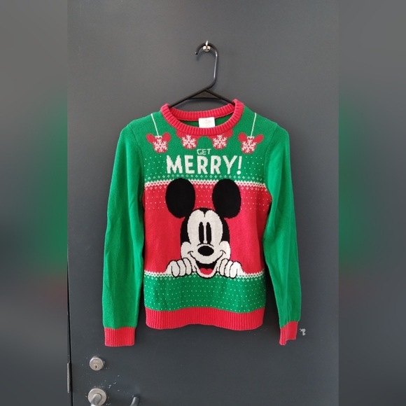 Disney's Mickey Mouse Boys Knit Christmas holiday Fun Sweater by Jumping Beans - Picture 2 of 9